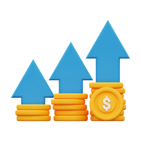 Crecimiento del dólar  3D Icon