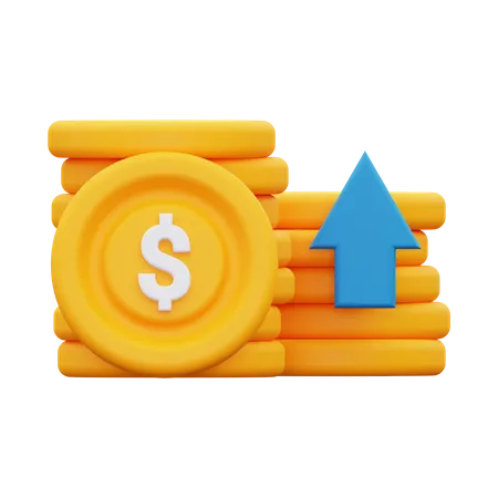 Crecimiento del dólar  3D Icon