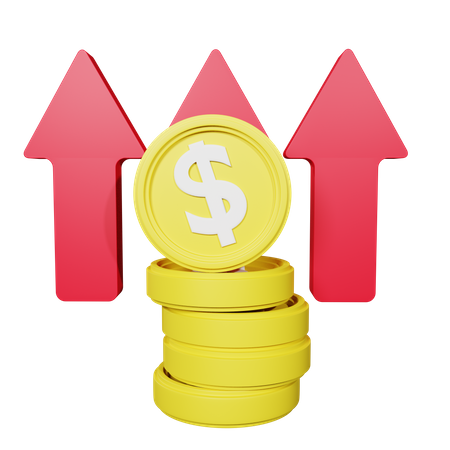 Crecimiento del dólar  3D Icon