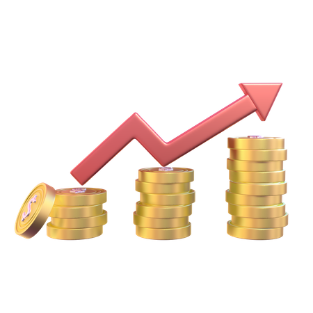 Crecimiento del dólar  3D Icon