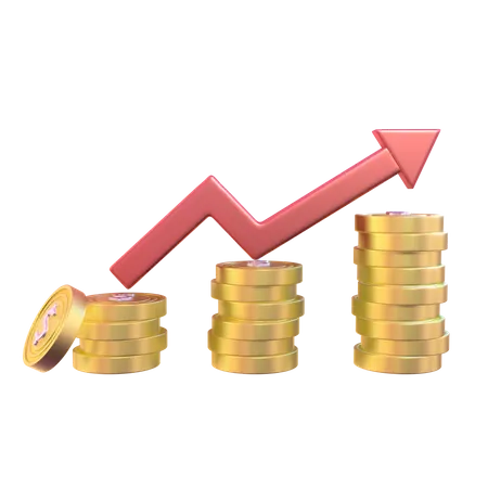 Crecimiento del dólar  3D Icon