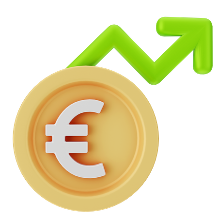 Crecimiento del euro  3D Icon