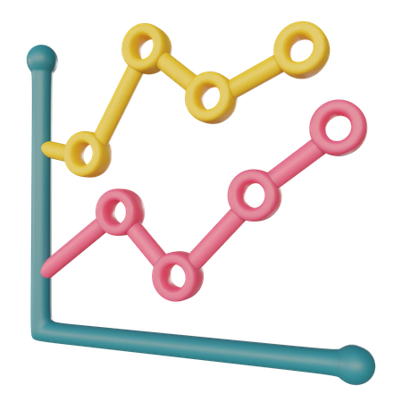 Crecimiento del gráfico de líneas  3D Illustration