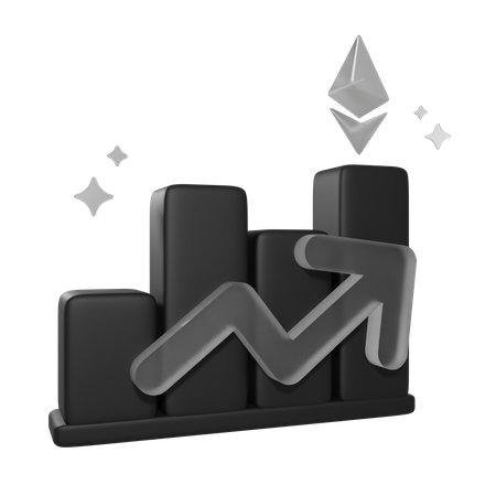 Crecimiento del gráfico nft  3D Icon