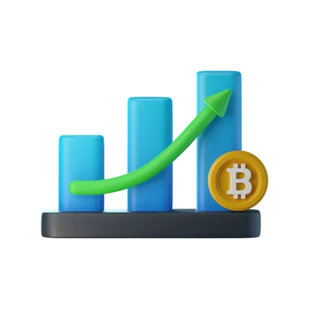 Crecimiento del valor de bitcoin  3D Icon