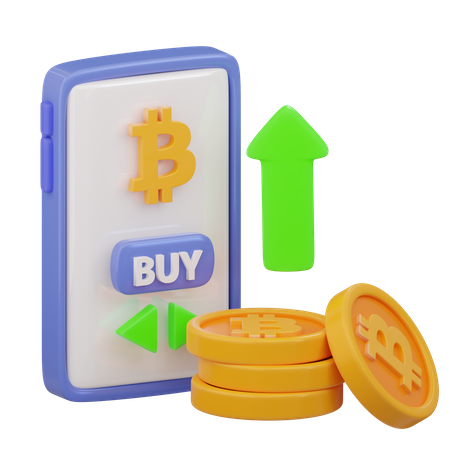 Crecimiento del valor de bitcoin  3D Icon