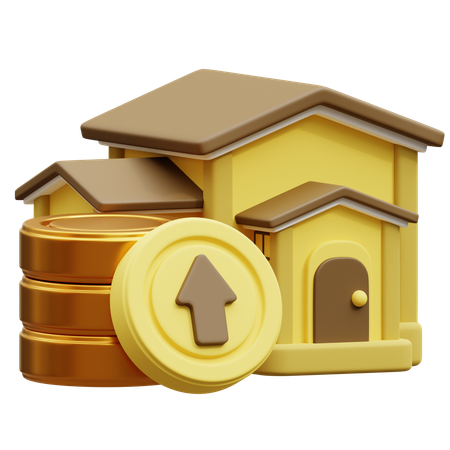 Crecimiento del valor de la casa  3D Icon