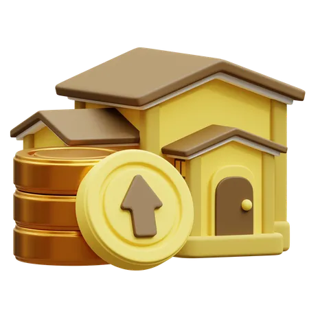 Crecimiento del valor de la casa  3D Icon