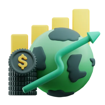 Crecimiento económico  3D Icon