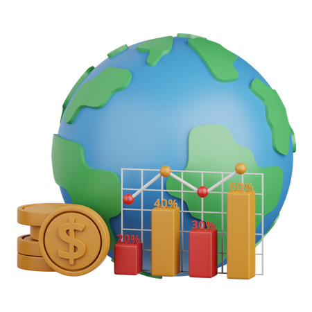 Crecimiento económico  3D Icon