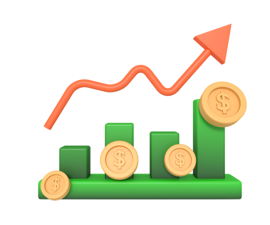 Crecimiento financiero  3D Icon