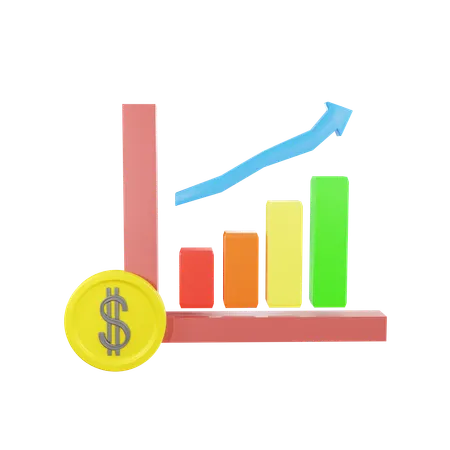 Crecimiento financiero  3D Icon