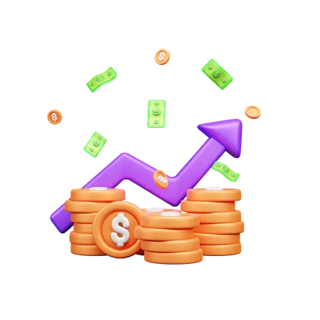 Crecimiento financiero  3D Icon