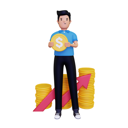 Crecimiento financiero  3D Illustration