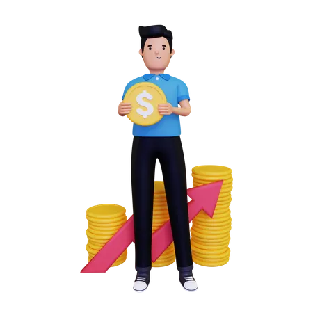 Crecimiento financiero  3D Illustration