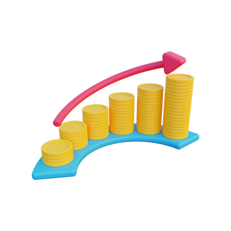 Crecimiento financiero  3D Illustration