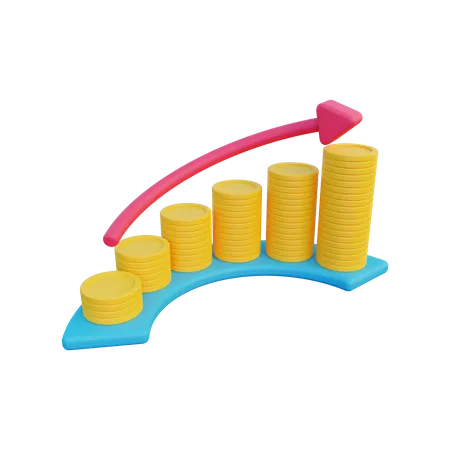 Crecimiento financiero  3D Illustration