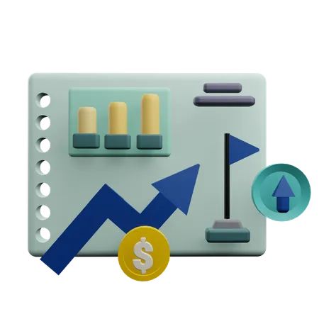 Crecimiento financiero arriba  3D Icon