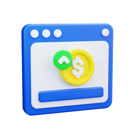 Crecimiento financiero en línea  3D Icon