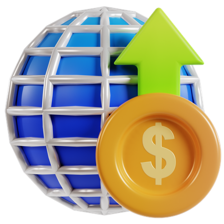 Crecimiento financiero mundial  3D Icon