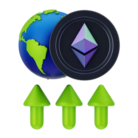 Crecimiento global  3D Icon