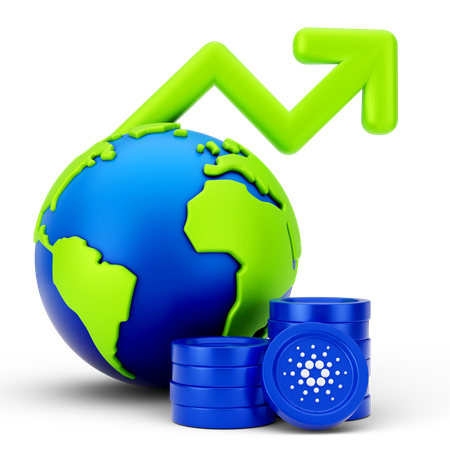 Crecimiento global de Cardano  3D Icon