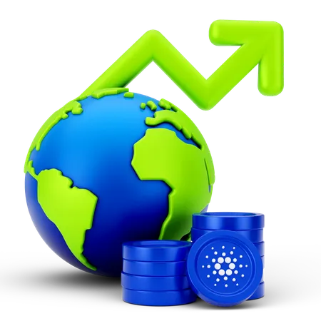 Crecimiento global de Cardano  3D Icon