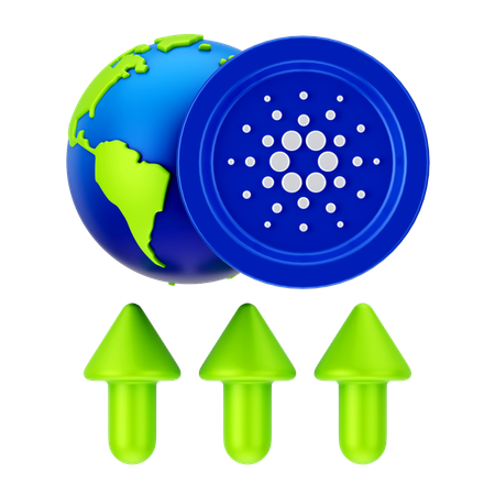 Crecimiento global de Cardano  3D Icon