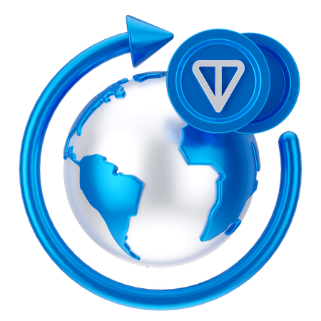Crecimiento global de la moneda de tonelada  3D Icon