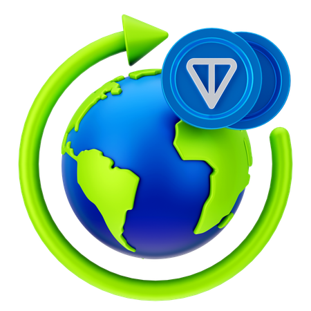 Crecimiento global de la moneda de tonelada  3D Icon