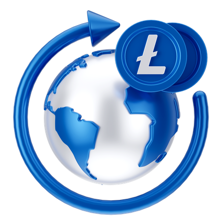 Crecimiento global de Litecoin  3D Icon