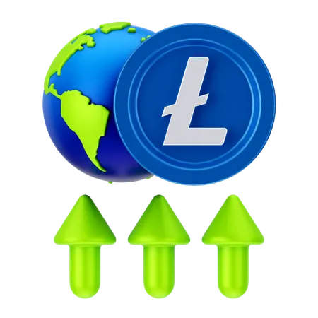 Crecimiento global de Linecoin  3D Icon