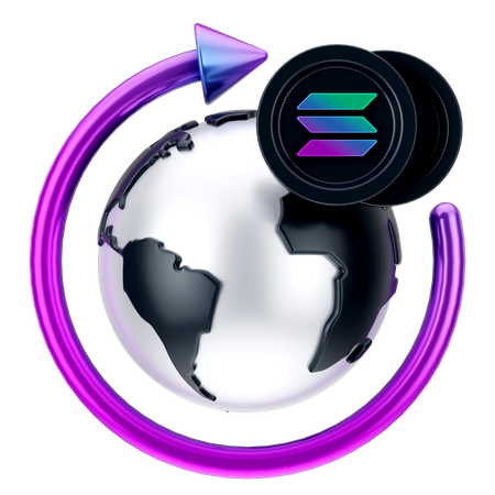 Crecimiento global de solana  3D Icon