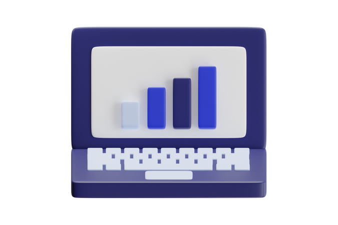 Gráfico de crecimiento para computadora portátil  3D Icon