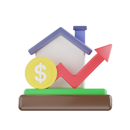 Crecimiento inmobiliario  3D Illustration