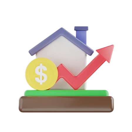 Crecimiento inmobiliario  3D Illustration