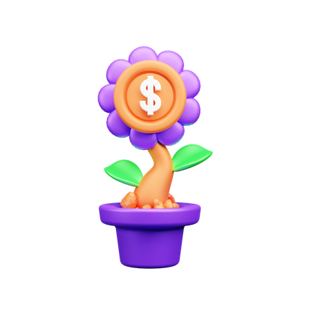 Crecimiento del dinero  3D Icon