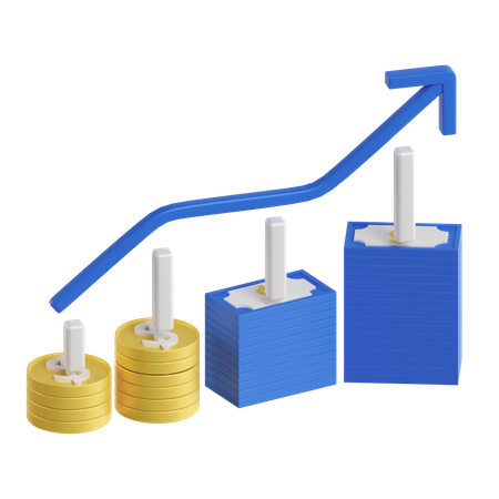 Crecimiento del dinero  3D Icon