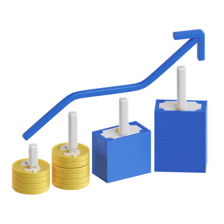 Crecimiento del dinero  3D Icon