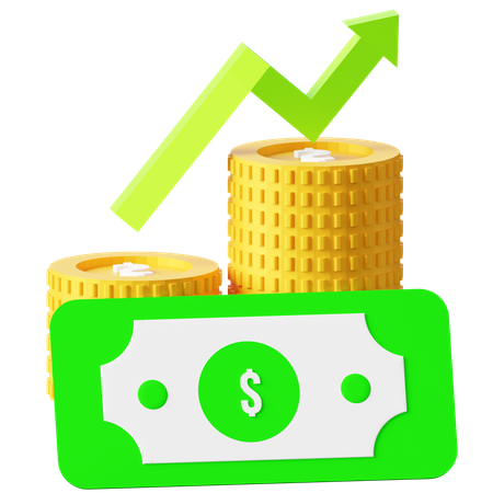 Crecimiento del dinero  3D Icon