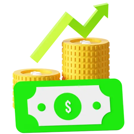 Crecimiento del dinero  3D Icon