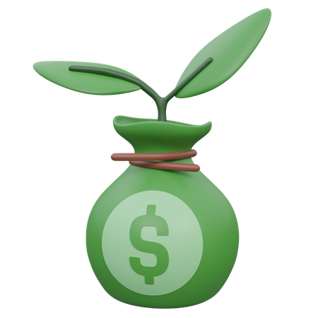 Crecimiento del dinero  3D Icon