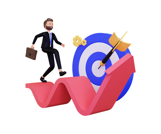 Crecimiento profesional de archivo de empresario exitoso  3D Icon