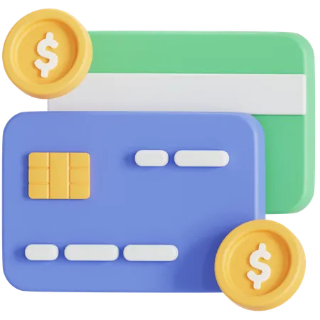 Credit And Debit Card 3D Icon