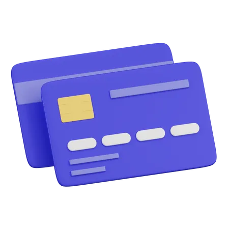 A 3 D Depiction Of Two Overlapping Blue Credit Cards Indicating Financial Transactions Electronic Banking And Modern Payment Methods 3D Icon