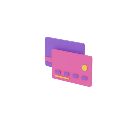 3 D Flat Credit Card 3D Illustration