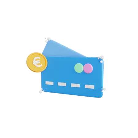 3 D Euro Credit Card Icon Illustration Object 3D Icon