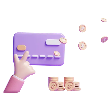 3 D Online Received Money On Your Bank Card Or 3 D Received Money On Your Credit Card Concept Icon 3D Icon