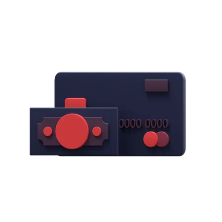 Credit Card And Cash  3D Icon