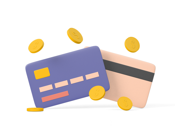 Credit Card And Cash  3D Icon